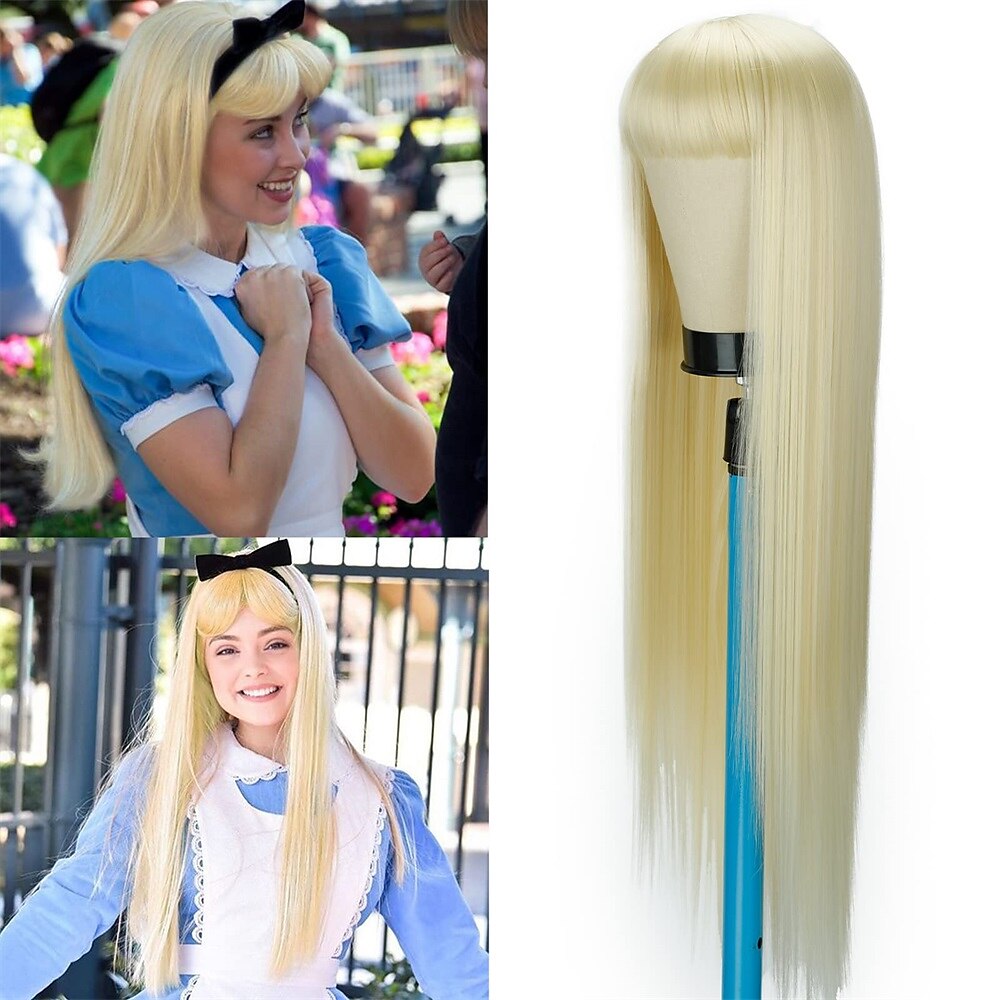 fehér paróka egyenes fehér paróka nőknek szintetikus színes platina fehér paróka cosplay 2025 - $23.99 -P6