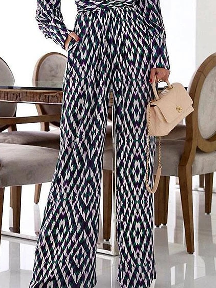Femme Normal Combinaison Vêtement de rue Plaid manche longue Ample V Profond Poche Imprimer Vacances Plein Air Standard Noir Automne de 2025 ? GBP £23.53 –P1
