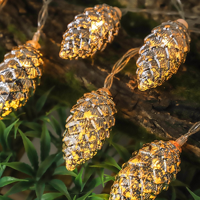 Luz de cuerda de alambre de cobre 2M 10LEDS lámpara de piña agujas de pino guirnalda de hadas de jardín lámparas de decoración para las fiestas 2026 - $11.49 –P9