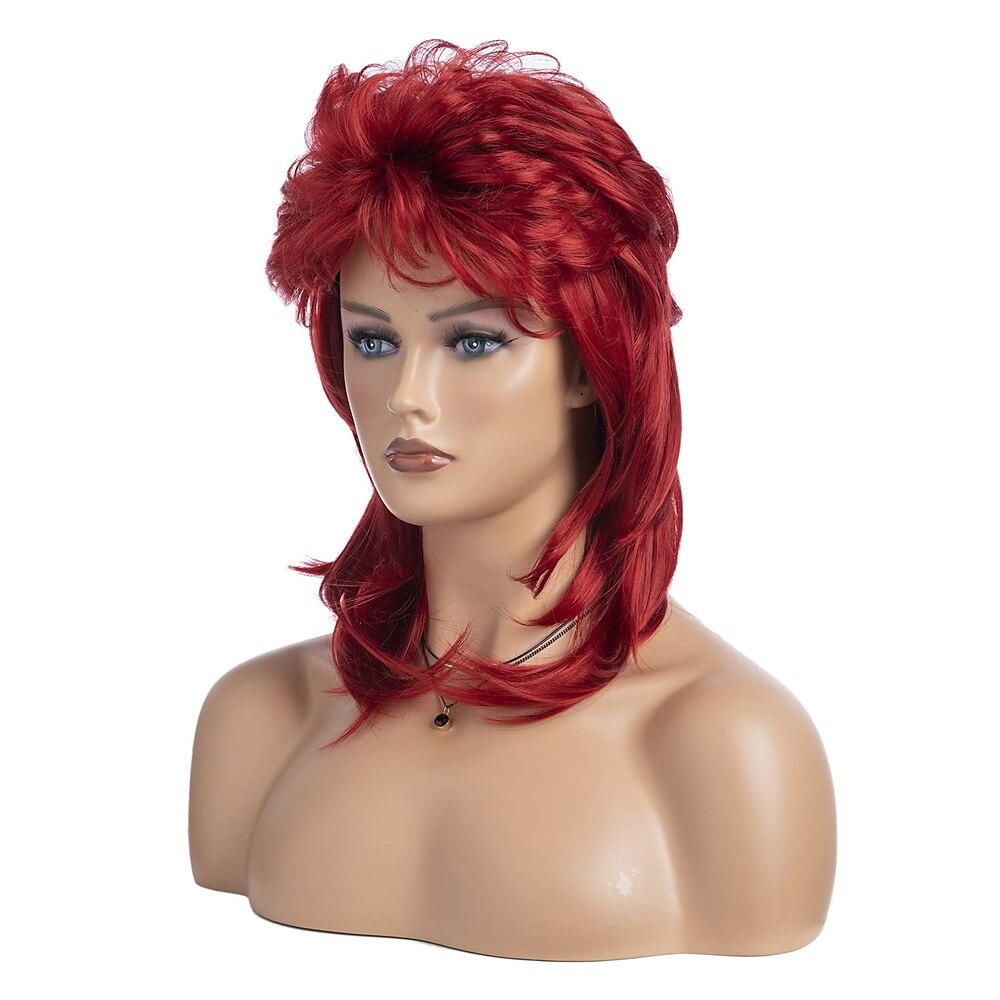 Parrucche mullet per donne rosso vino lunga stratificata capelli rocker anni '70 '80 parrucca sintetica cosplay parrucche di Halloween del 2026 a $20.99 –P7
