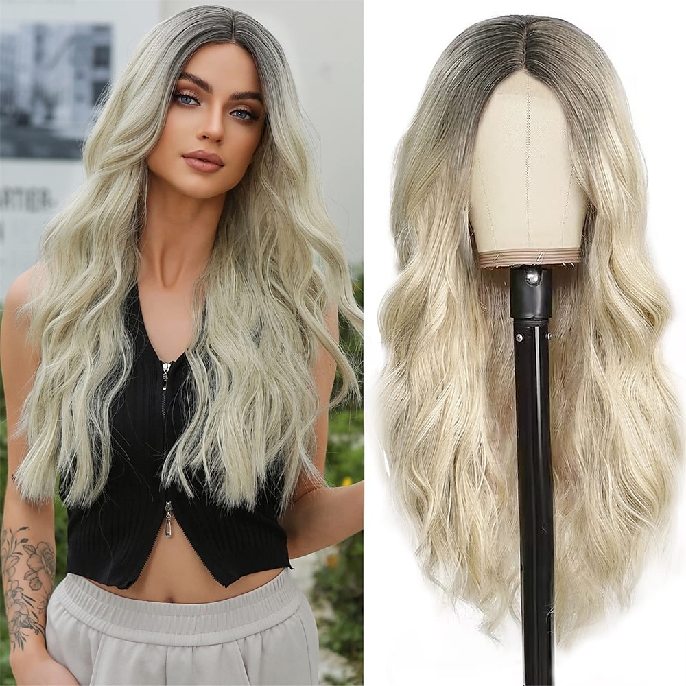 longue perruque rose pâle ondulée pour les femmes frange perruque cheveux synthétiques bouclés aspect naturel fibre résistante à la chaleur pour la fête quotidienne cosplay porter de 2025 ? $27.99 –P2