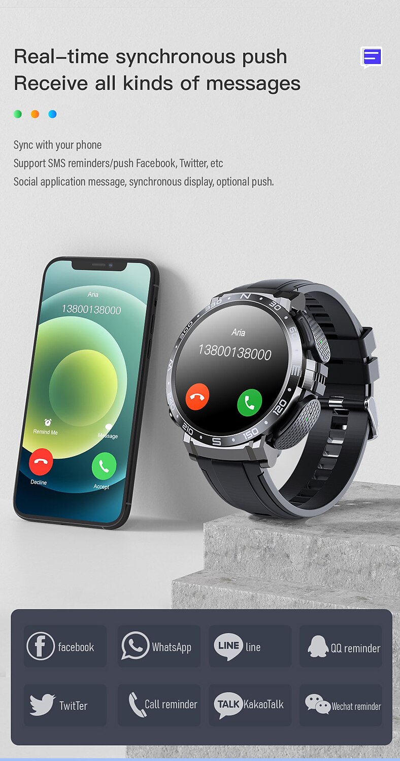 Headset Smart Watch TWS Two In One Wireless Bluetooth Dual Headset Call Health Blood Pressure Sport Music Smartwatch 2025 - $83.19 –P16