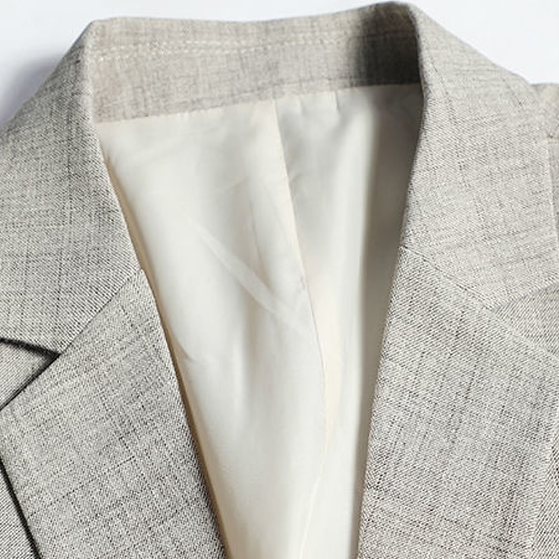 Herr Kavaj Kvällsfest Alla hjärtans dag Varm Knapp Ficka Höst Vinter Slät Mode Streetwear Kavajslag Normal Ljus himmelblå Kaffe Grå Jacka 2025 - $58.99 –P4