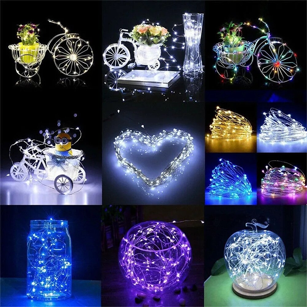 Guirlande lumineuse LED élégante pour réception de mariage, alimentée par USB/batterie, fil de cuivre, guirlande lumineuse pour fête, mariage, lumières de Noël, décoration de 2025 ? $10.99 –P6