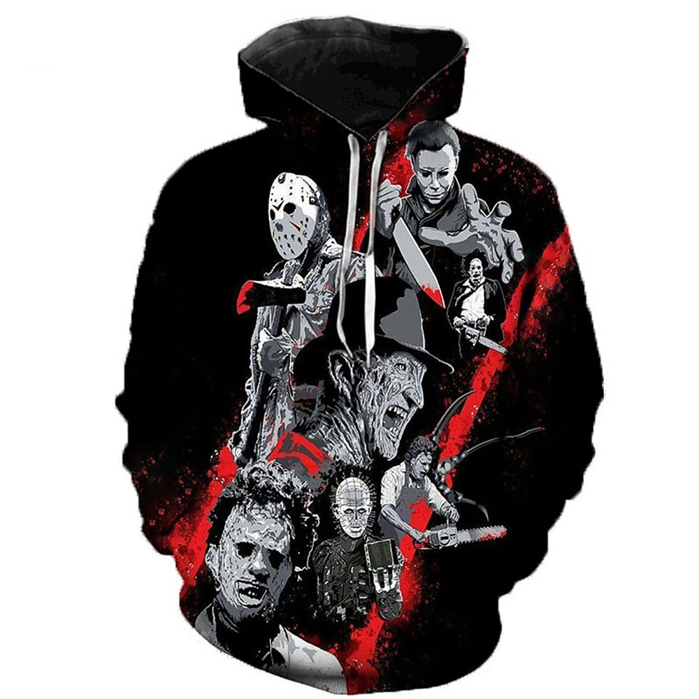 Halloween Zombie Hoodie Print 3D Front Pocket Graphic For Couple's Men's Women's Adults' Halloween Carnival Masquerade 3D Print Vacation Halloween 2025 - $29.99 –P3