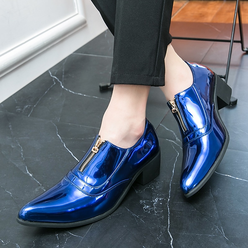 Miesten Oxford-kengät Muodolliset kengät Juhlakengät Brittiläiset ruudulliset kengät Englantilainen Joulu Juhlat joulu Kiiltonahka Korkeutta lisäävä Nauhat Hopea Musta Punainen Kevät Syksy 2025 - $79.99 –P11