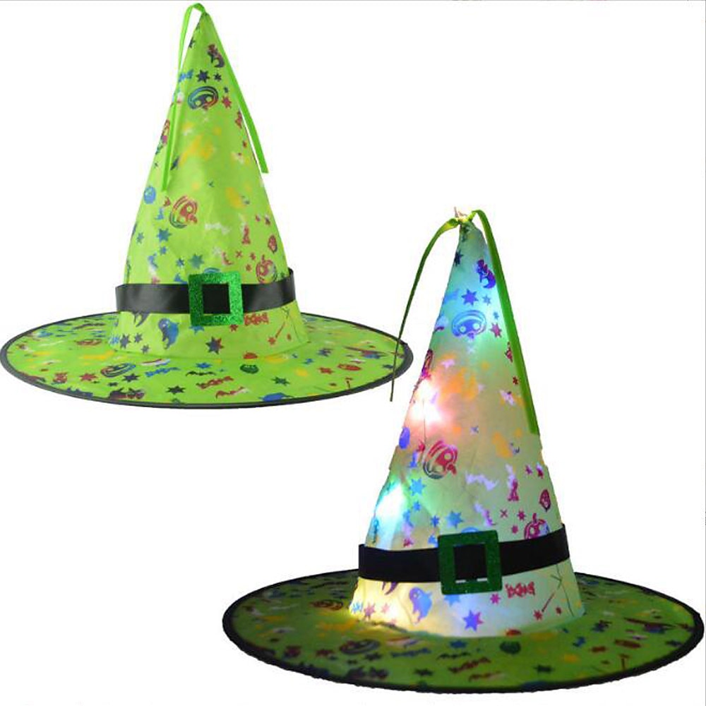 cappello da streghe incandescente di Halloween con luce a led sospensione per esterni albero cappelli luminosi decorazioni per feste a casa oggetti di scena per costumi cosplay del 2025 a $6.49 –P5
