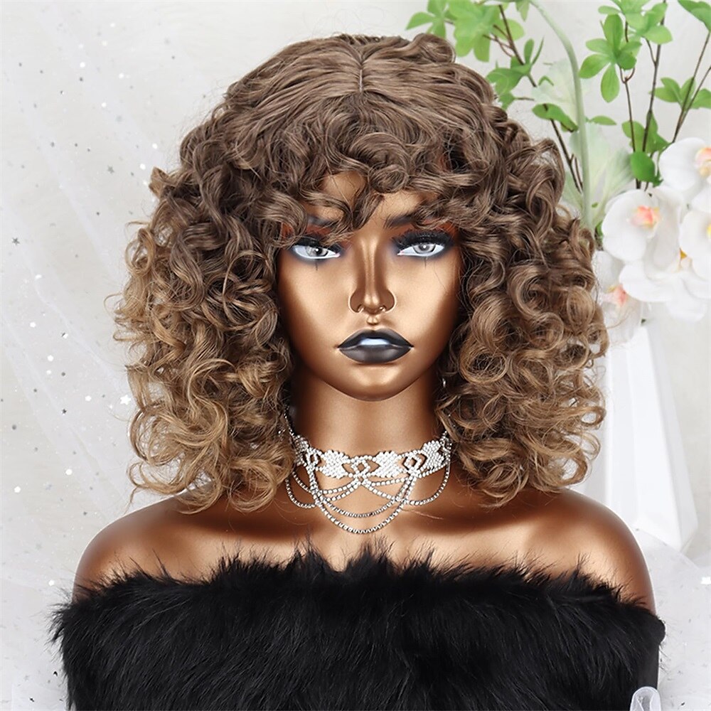 parrucche afro ricci biondi per donne nere parrucche afro bionde ombre anni '70 per donne parrucche ricci crespi anni '70 biondo mixd marrone del 2025 a $26.99 –P3
