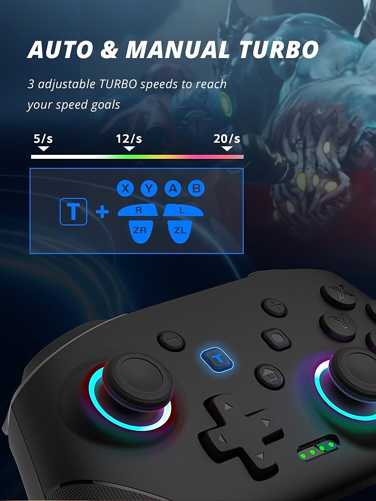 Wireless Controller For Nintendo Switch OLED Console Pro Gamepad with 600Mah Rechargeable Battery Programmable Turbo Function 2025 - $32.99 –P3