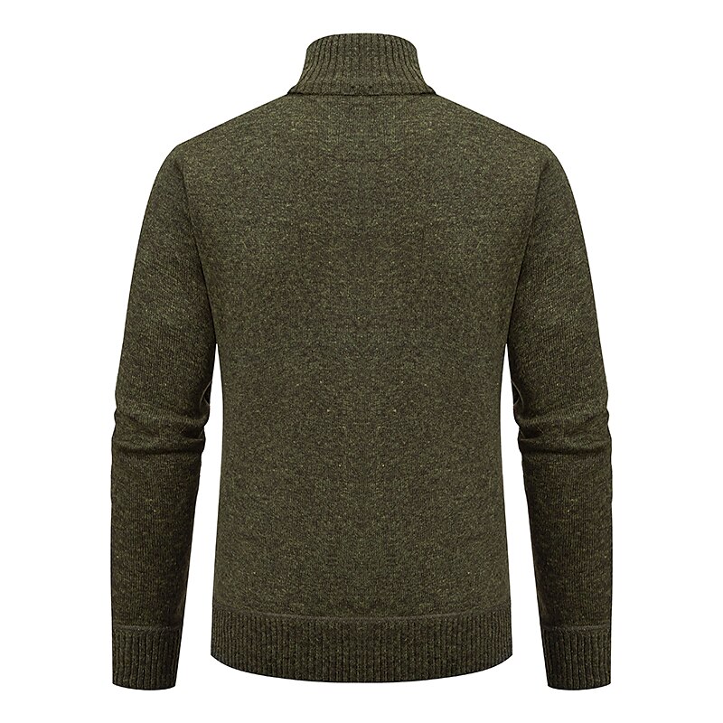 Men's Cardigan Sweater Mens Dress Sweaters Ribbed Knit Regular Knitted Plain Stand Collar Warm Ups Modern Contemporary Daily Wear Going out Clothing Apparel Fall & Winter Wine Red Blue S M L 2025 - $37.99 –P2