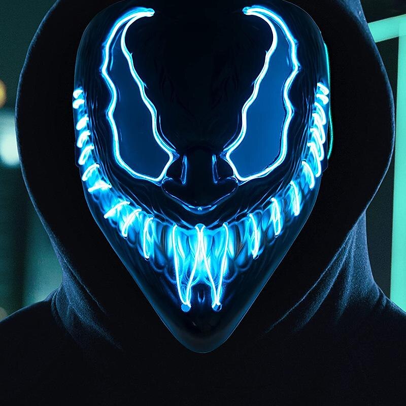 halloween maszk led purge világít világítással deadpool maszk ijesztő jelmez karneváli cosplay partihoz könnyű halloween jelmezek 2025 - $30.99 –P9