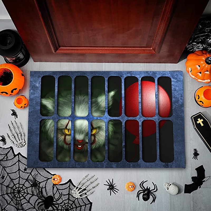 halloween bohóc padlószőnyeg lábtörlő 3D nyomtatás csapda nappali hálószoba éjjeli szőnyeg 2025 - $10.99 –P1