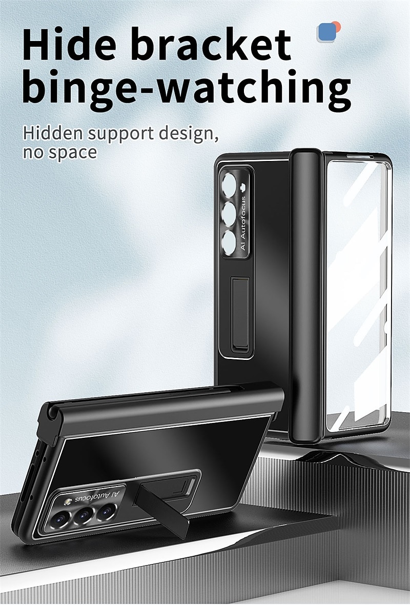 Phone Case For Samsung Galaxy Z Fold 7 Z Fold 6 Z Fold 5 Z Fold 4 Z Fold 3 Back Cover with Stand Holder with Screen Protector Pencil Holder Aluminum Alloy 2025 - $58.99 –P8