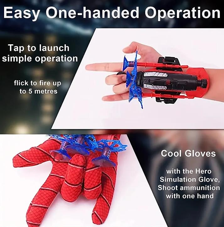 Spinnennetz-Shooter-Spielzeug-Handschuhe-Set, Kinderspaß&amp; lehrreiches Halloween-Geschenk! 2025 - $22.99 –P1