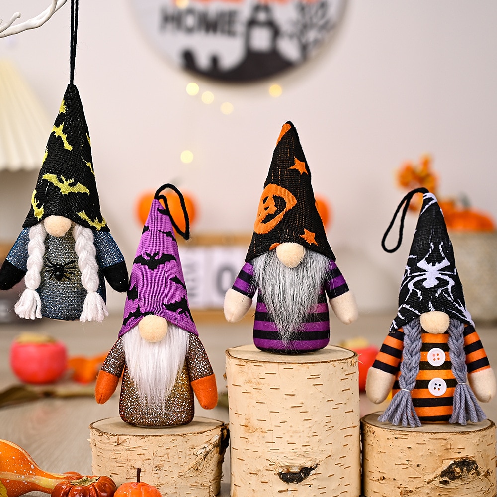 Halloween Bat Hat Faceless Gnome Doll with Lights Hanging Pendant Tree Decor Harvest Sunflowers Plush Doll Decorations For Home 2026 - $6.49 –P1
