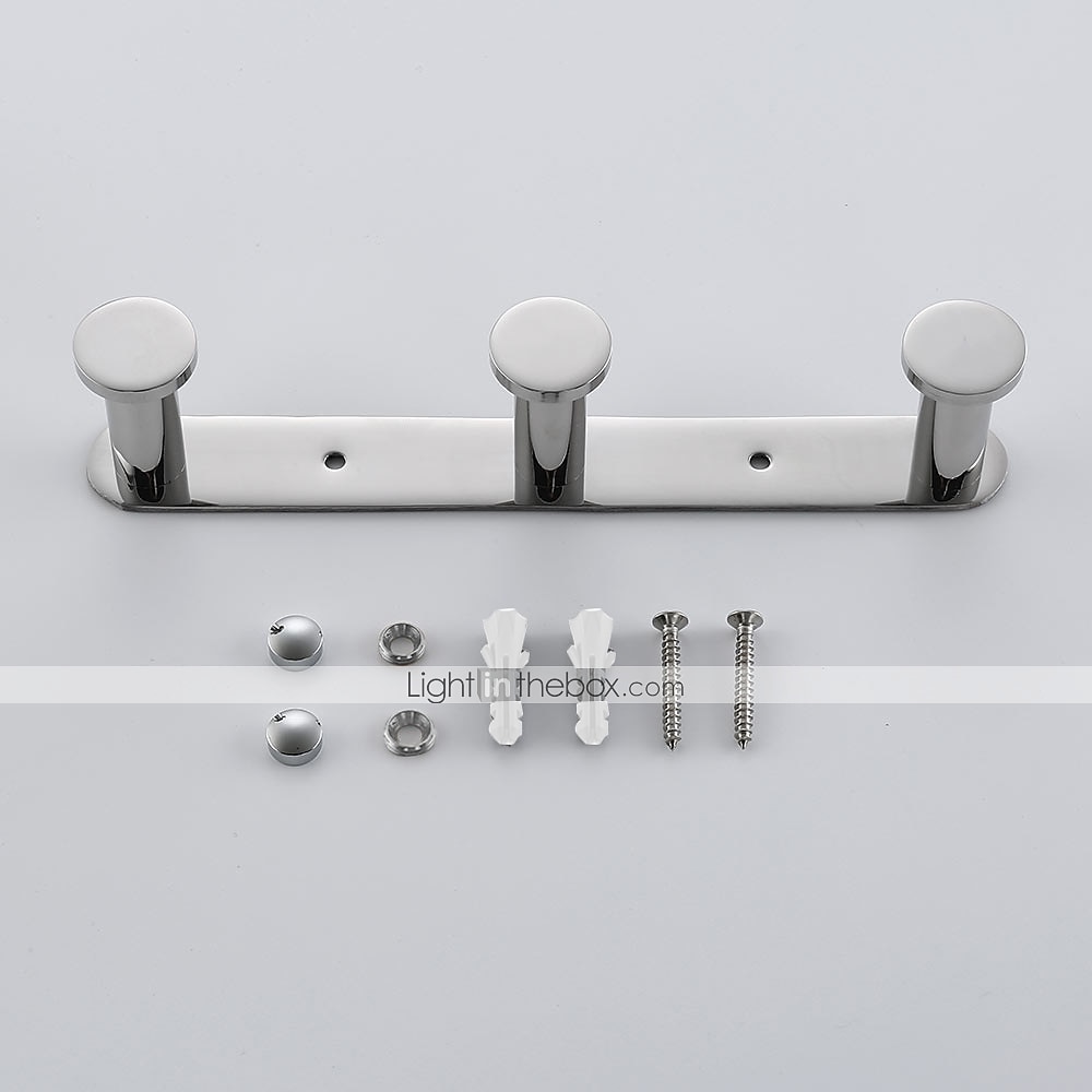 Robe Hooks New Design Contemporary Stainless Steel Material Bathroom Wall Mounted 3 or 4 or 5 or 6 Hooks Silvery 1pc 2025 - $33.99 –P1