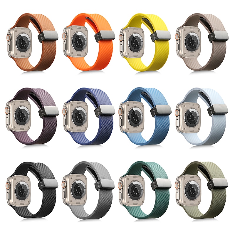 2025年 スポーツバンド と互換性があります Apple Watch ウォッチバンド 38mm 40mm 41mm 42mm 44mm 45mm 49mm マグネティッククラスプ 防水 調整可 シリコーン 交換用時計バンド のために iwatch Ultra 2 Series 9 8 7 SE 6 5 4 3 2 1  コレクション – $11.99 –P6