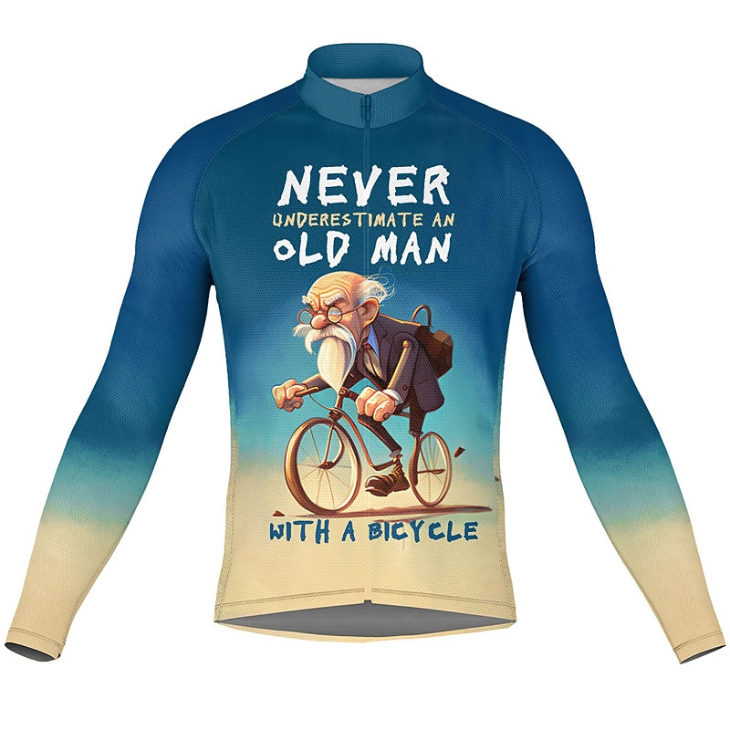 2025年 男性用 サイクリングジャージー グラフィック 文字&番号 長袖 バイク ジャージー トップス 3つのリアポケット付き マウンテンサイクリング ロードバイク 速乾性 反射性ストリップ 後ポケット 吸汗性 スポーツ ブラック レッド ネービーブルー 衣類  コレクション – $34.99 –P10