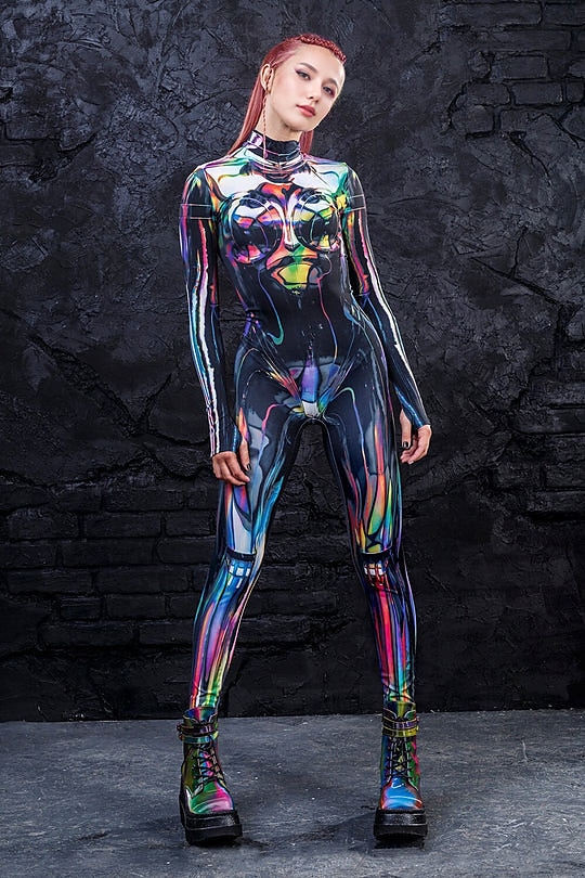 Skeleton Skull Zombie Carnival Costume Full Body Suit Cosplay Costume Bodysuits Full Body Catsuit Adults' Women's One Piece Scary Costume Party Halloween Masquerade Mardi Gras Easy Carnival Costume 2025 - $34.99 –P5