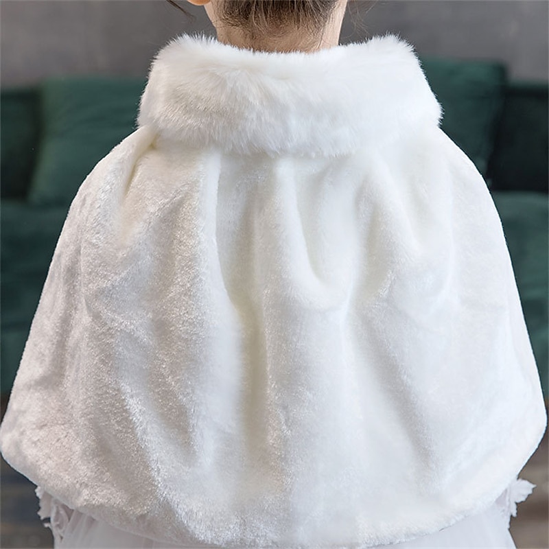 Cape Enfants Fille Couleur Unie Mode Mariage Polyester Manteau Vêtements d'extérieur 3-8 ans Automne Blanche de 2025 ? $13.99 –P9