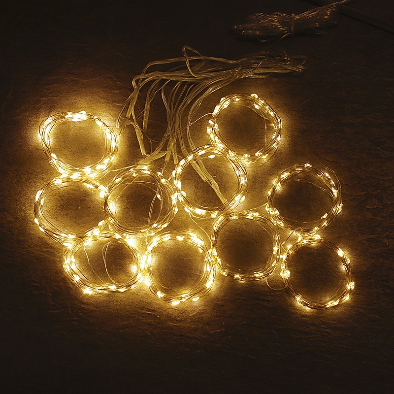 Světelné řetězy 100/200/300 LED diody 1 sada Teplá bílá Bílá Červená Okno / Závěs / Rampouch světla Dovolená 5 V 2025 - $13.49 –P1