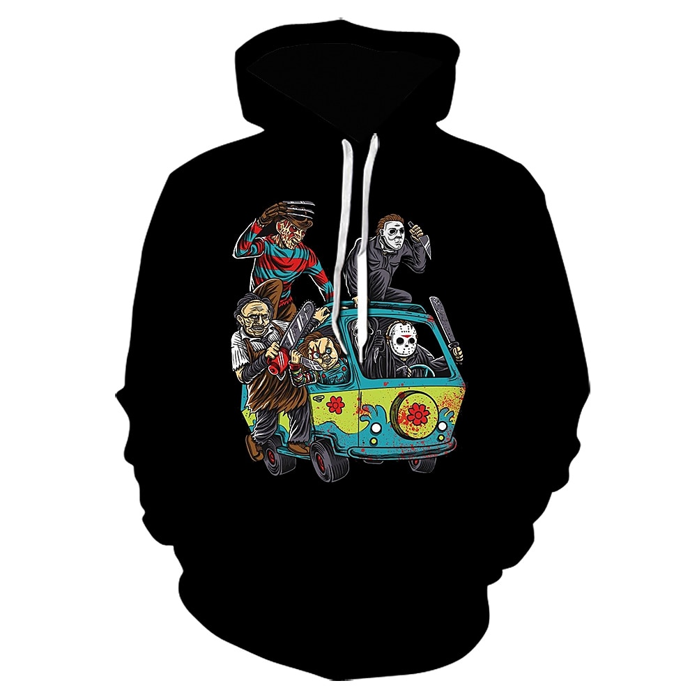 Halloween Zombie Hoodie Print 3D Front Pocket Graphic For Couple's Men's Women's Adults' Halloween Carnival Masquerade 3D Print Vacation Halloween 2025 - $29.99 –P2