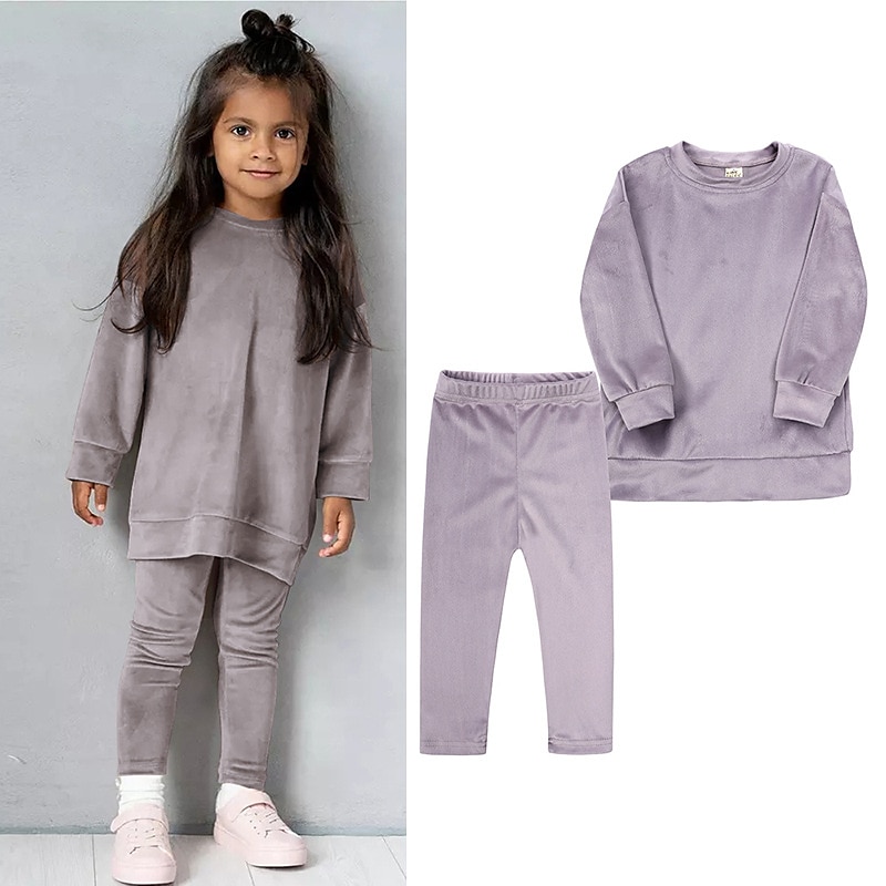 2 предмета Дети (1-4 лет) Девочки Сплошной цвет Crewneck Комплект с капюшоном и спортивными штанами Устанавливать Длинный рукав Спорт на открытом воздухе 3-7 лет Осень Цвет шампанского Розовый Синий 2025 - $20.99 –P7