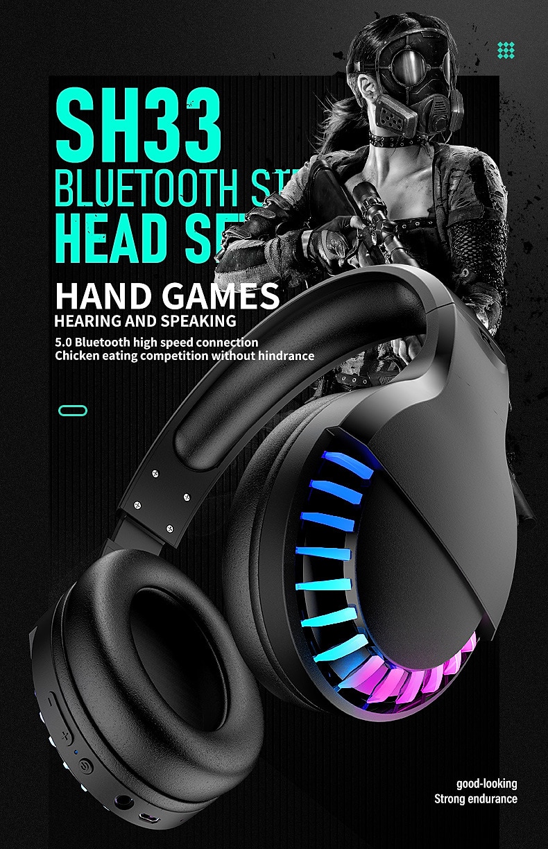 Wireless BT Headphone With Noise Cancellation HiFi Stereo Sound Mic Deep Bass Protein Earpad Rainbow RGB Backlight Rechageable Over Ear Headset For PC Mac Game Travel Class Home Office 2025 - $41.99 –P1