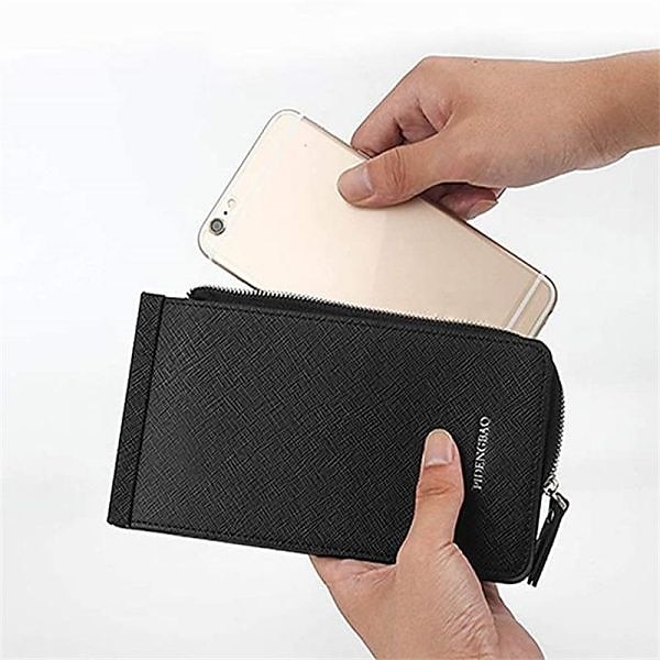 Dame/herre lang lommebok glidelåslomme kortholder clutch slank veske mynt kredittkortlommebok billett kredittkortveske 2026 - $15.99 –P1