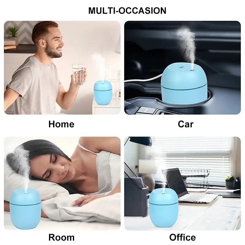 USB Portable Air Humidifier 7.44oz Essential Oil Diffuser Modes Auto Off With LED Light For Home Car Mist Maker Face Steamer Car Air Fresheners For Classroom School Bedroom Office 2025 - $14.99 –P4