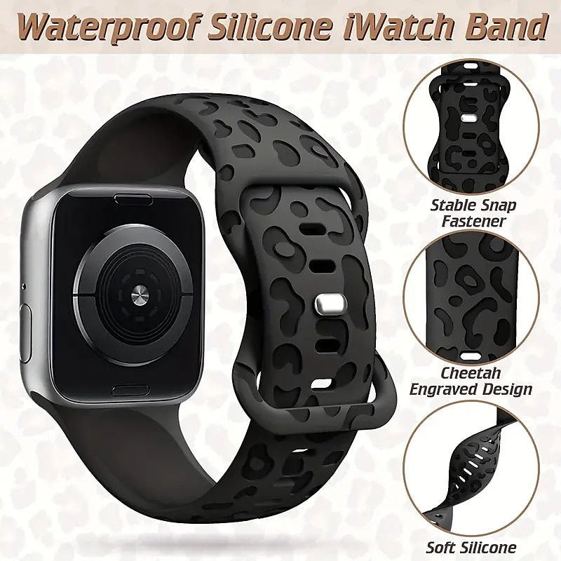 1 pak 6-pak Sportband Compatibel met: Apple Watch-horlogebandje 38mm 40mm 41mm 42mm 44mm 45mm 49mm Dames Mat zwart Ademend Siliconen Vervangende horlogeband voor iwatch Ultra 2 Series 9 8 7 SE 6 5 4 2026 - $13.99 –P5