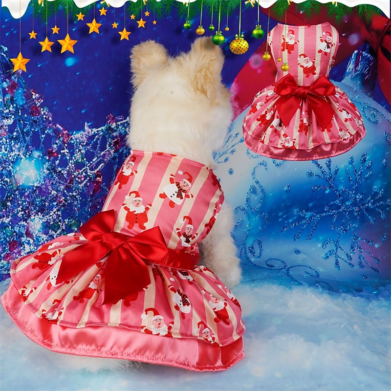 2025年 犬用 猫用 ドレス かわいいスタイル カジュアル 防水 高通気性 ソフト 洗濯可 快適 クリスマス カジュアル／普段着 祭り ビジョンフリーゼ ポメラニアン 赤ちゃんサイズ パピヨン  コレクション – $13.99 –P4