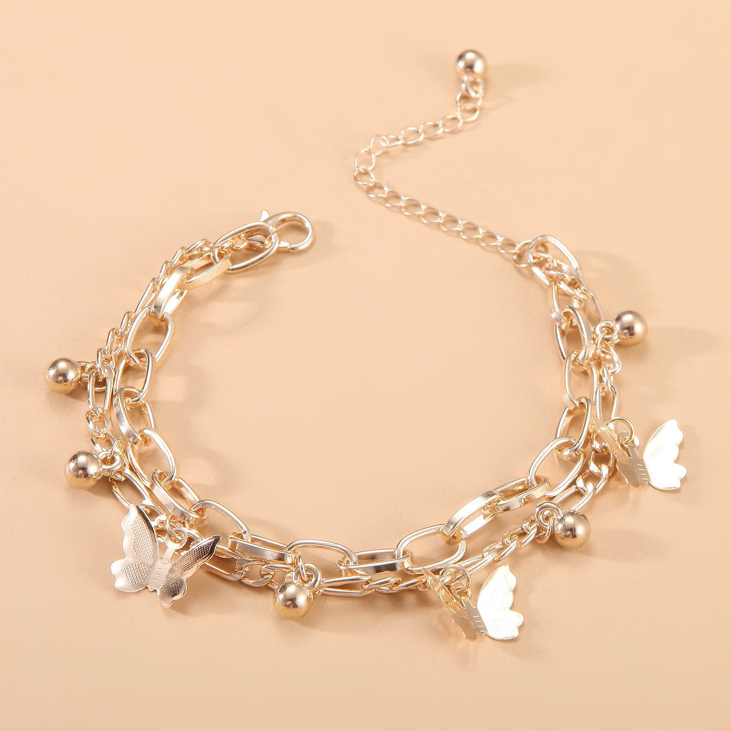 Women's Chain Bracelet Vintage Bracelet Layered Butterfly Fashion Personalized Elegant Holiday Alloy Bracelet Jewelry Gold For Holiday Date Birthday Beach Festival 2025 - $7.49 –P2