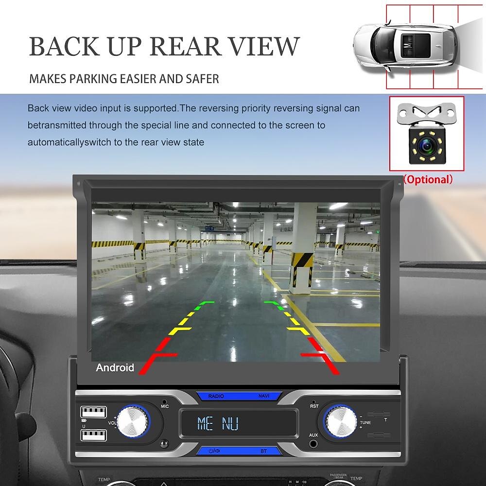 7-inch 1Din Android 10.1 Car Radio Autoradio Touch Screen Car Multimedia Player Supports Wireless Car Playback and Android Automatic Functions GPS Navigation Rear View Camera 2025 - $175.99 –P8