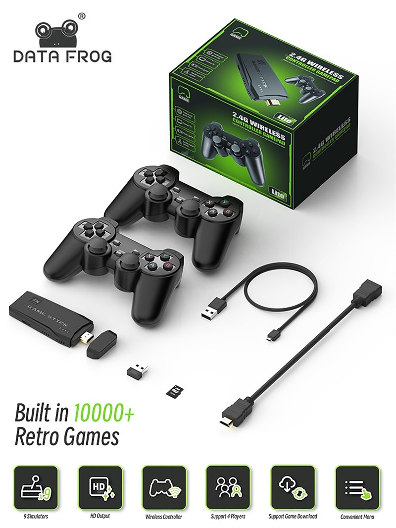 2025年 データカエルレトロビデオゲームコンソール2.4gワイヤレスコンソールゲームスティック4k 10000ゲームポータブルビデオゲームデンディゲームコンソールテレビ用、友人や子供へのクリスマス誕生日パーティーギフト  コレクション – $44.99 –P11