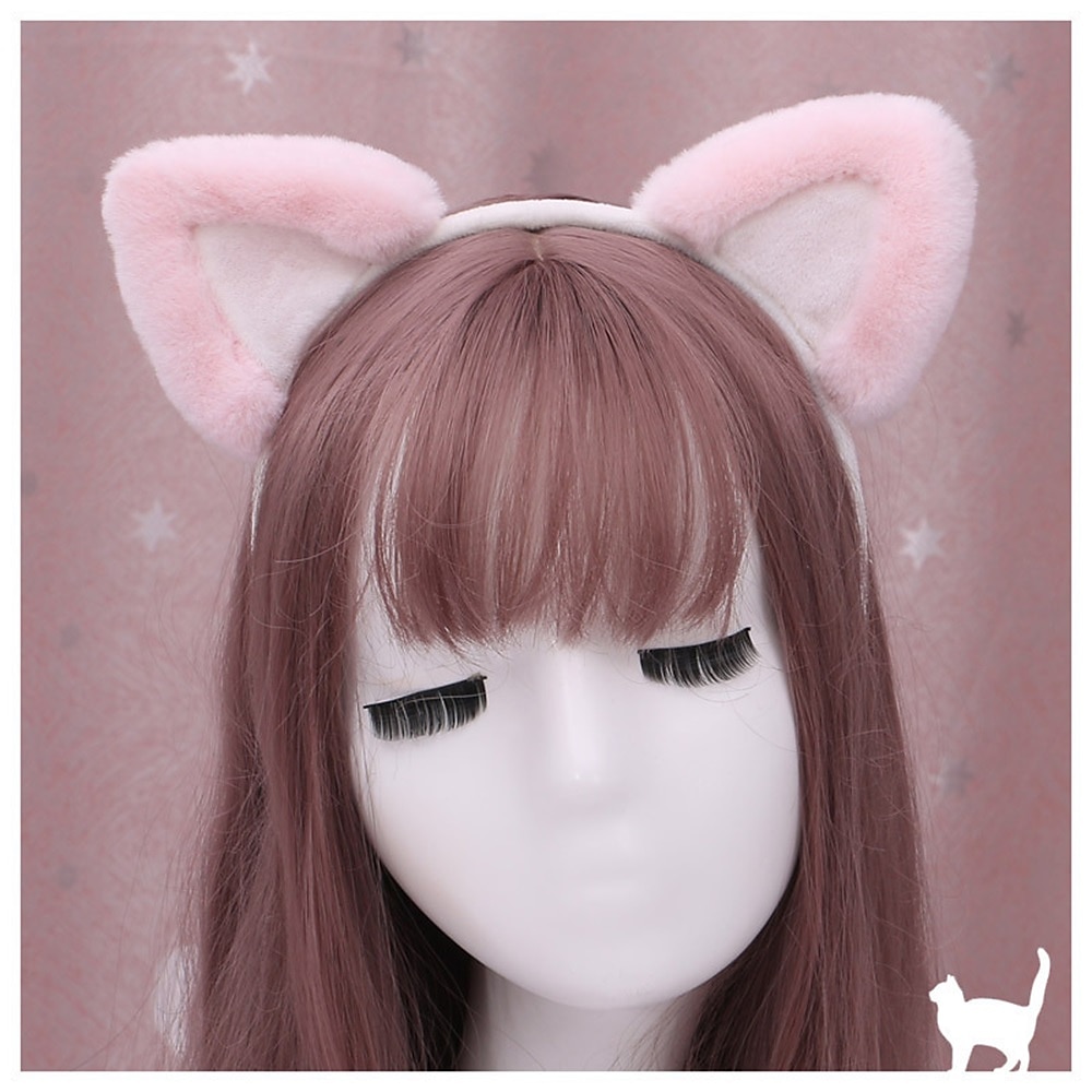 Handmade Cute Lolita Hair Ornaments Animal Ears Headdress Cosplay Props Lo Mother Cat'S Ears (Steamed Cat-Ear Shaped Bread) Hair Hoop 2025 - $8.49 –P2