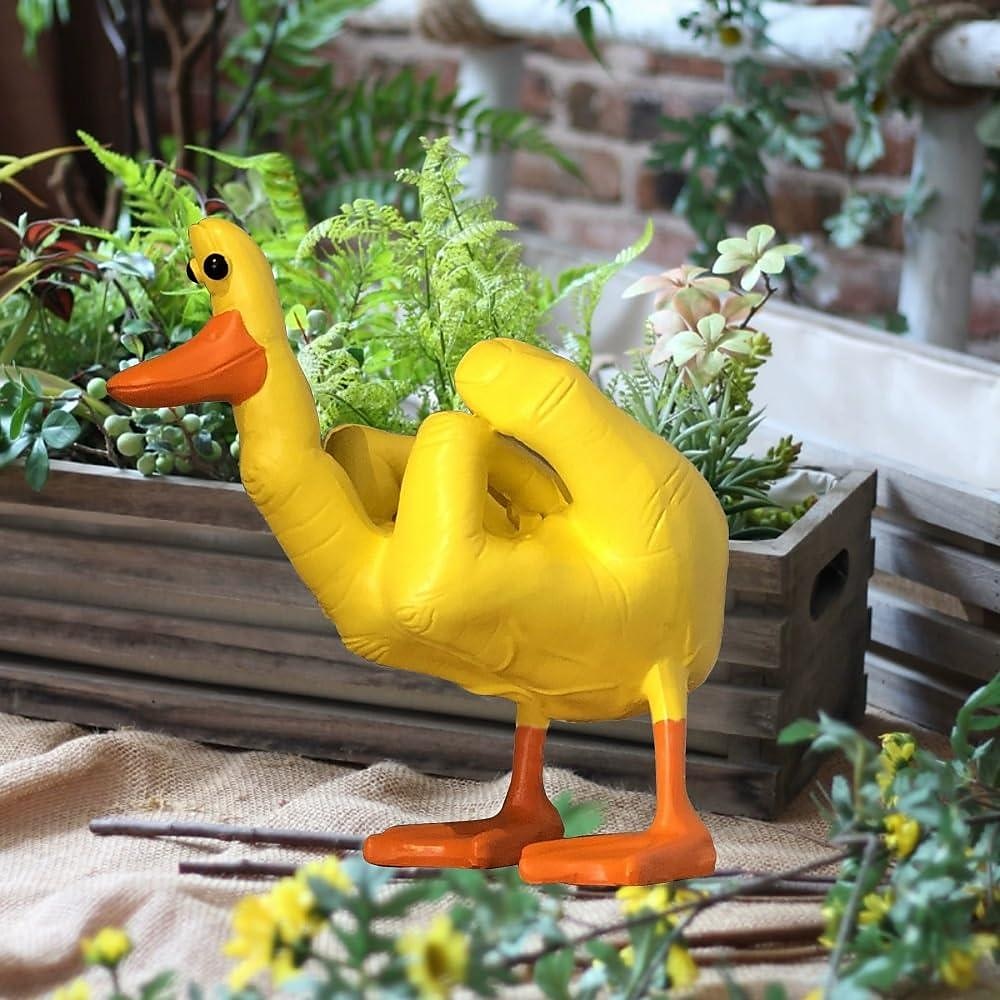 Kleine Ente aus Kunstharz, Ornament, Dekoration, Finger-Ente-Duck