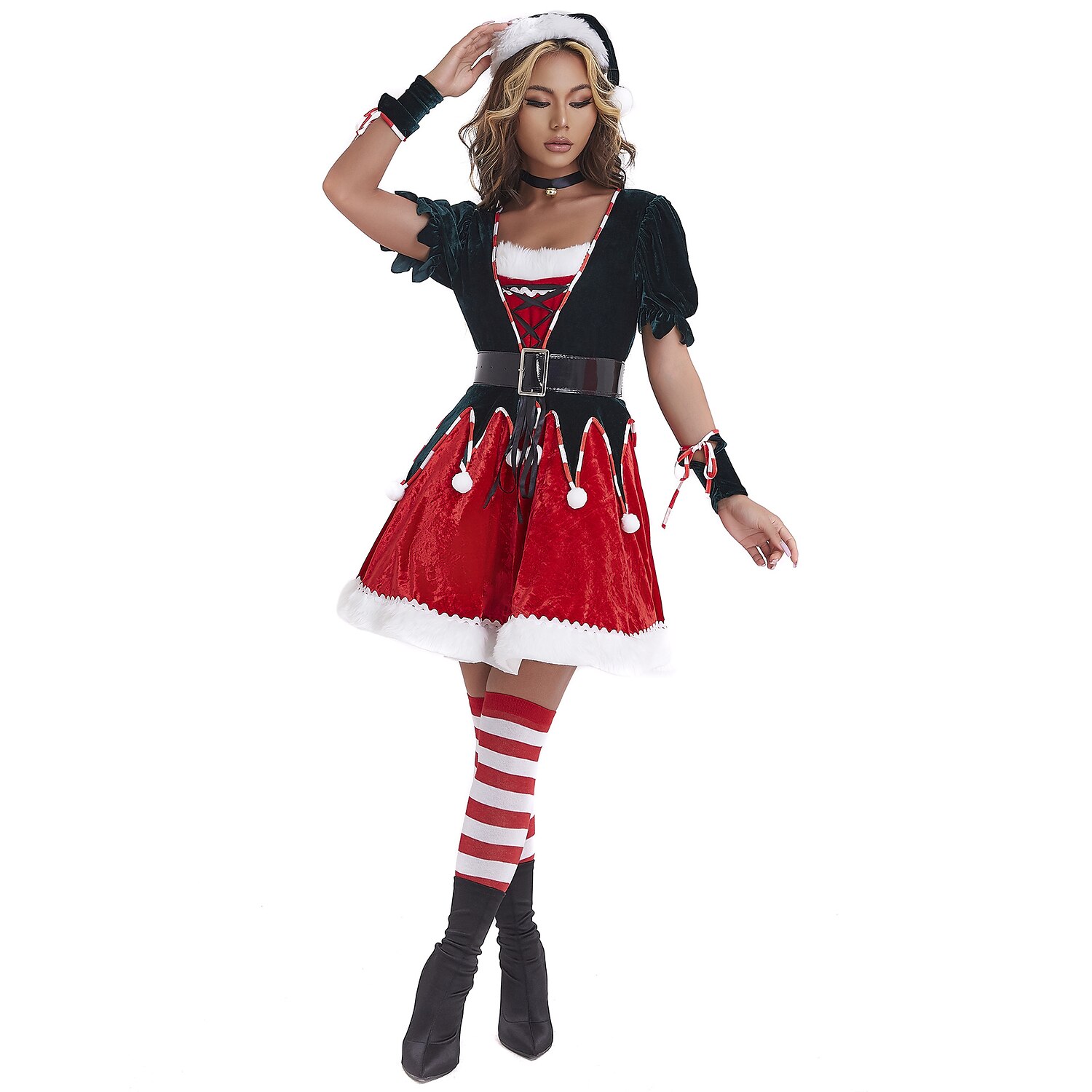 jultomten Alf Mrs.Claus Kläder Julhatt Fin julklänning Dam Jul Karnival julafton Jul Vuxna Fest Jul Klänning Hatt 2025 - $50.99 –P7