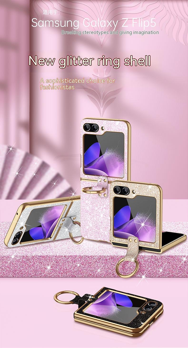 Phone Case For Samsung Galaxy Z Flip 6 Z Flip 5 Z Flip 4 Z Flip 3 Back Cover Portable Bumper Frame Plating sky Glitter Shine TPU PC Metal 2025 - $21.99 –P1