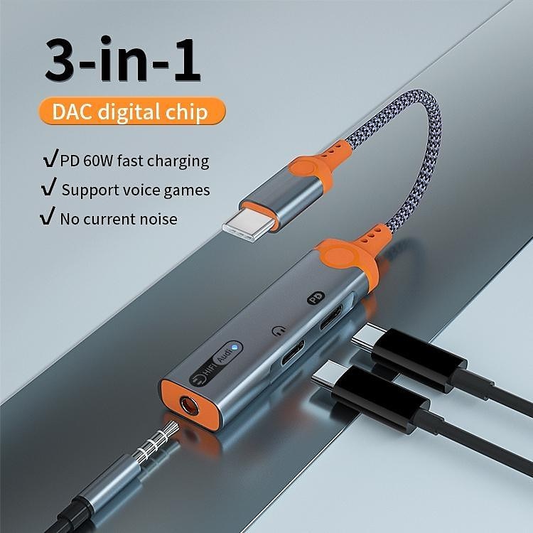 новый 3 в 1 usb-разветвитель для зарядки аудио с разъемом типа c на разъем 3,5 мм + двойной адаптер для разъема для наушников типа c 2025 - $25.99 –P1