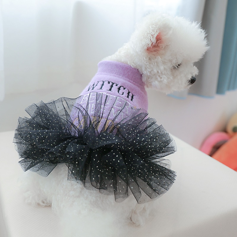 Собаки Коты Платья Для вечеринки Веселая Дышащий Мягкий Влажная чистка Удобный на открытом воздухе Хэллоуин На каждый день Одежда для собак for  2025 - $27.99 –P2