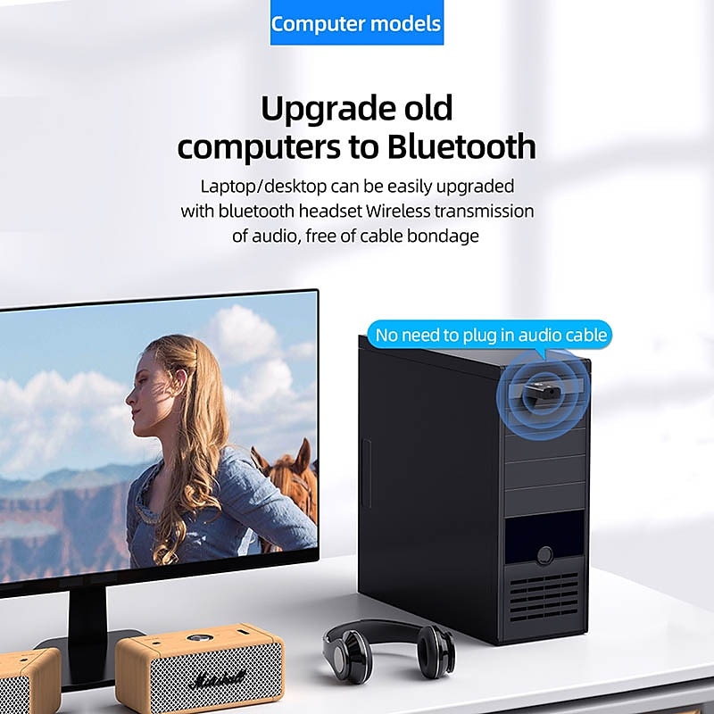 USB-адаптер Bluetooth 5.1 для ПК, динамика, телевизора 4 в 1, беспроводной музыкальный аудиоприемник, разъем 3,5 мм, дополнительный передатчик 2025 - $12.99 –P6