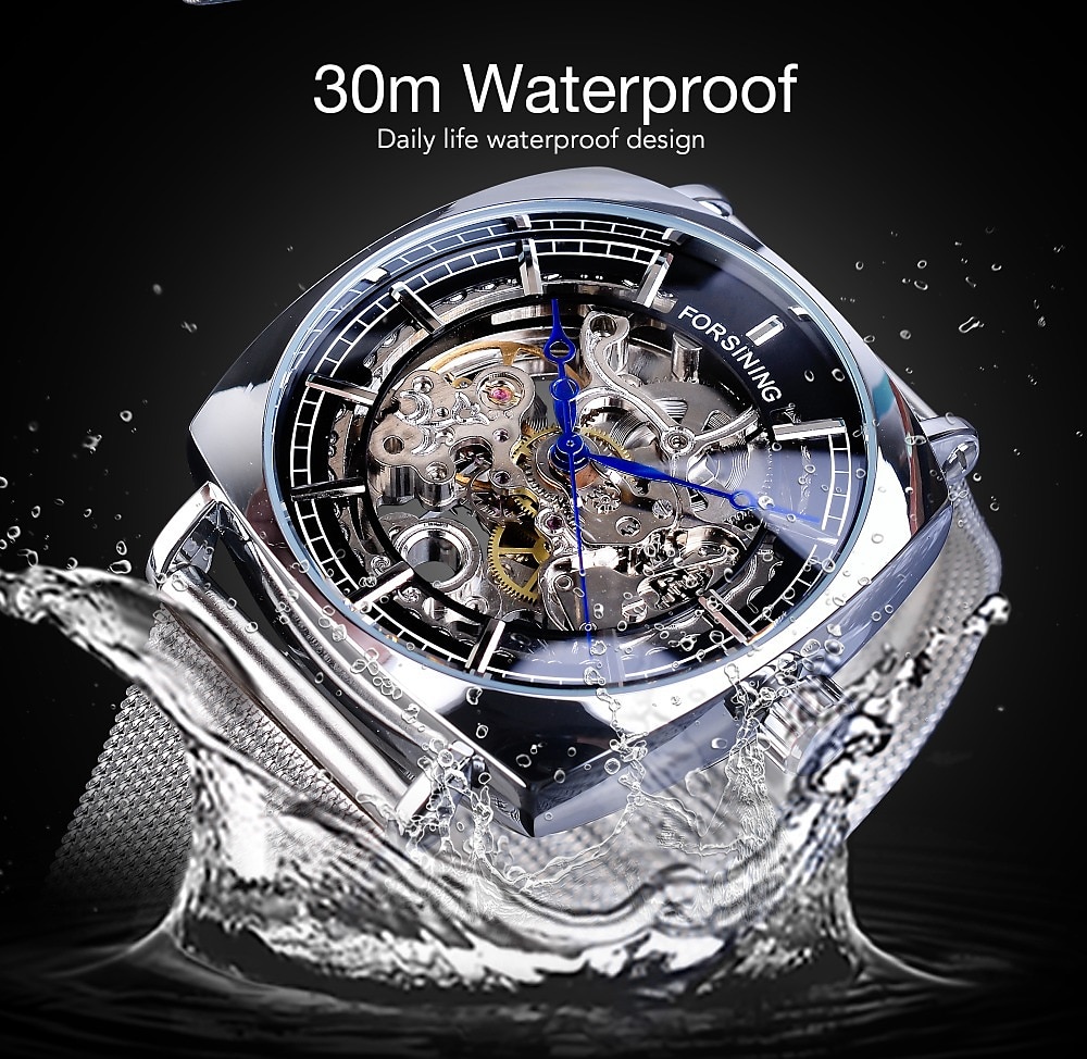 FORSINING Men Mechanical Watch Large Dial Fashion Business Wristwatch Hollow Skeleton Automatic Self-winding Luminous Waterproof Alloy Leather Watch 2025 - $42.99 –P3