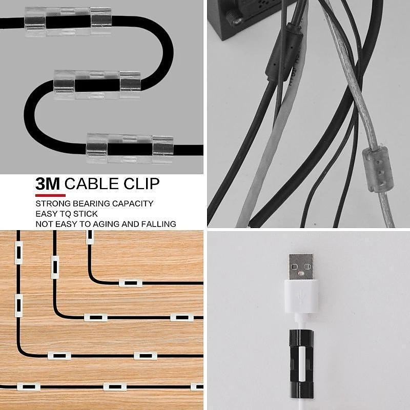 100/80/60/20pcs Cable Organizer Clip Adhesive Charger Clasp Desk Wire Manager Cord Earphone Line Tie Fixer Management USB Winder Clips Holder 2025 - $2.99 –P17