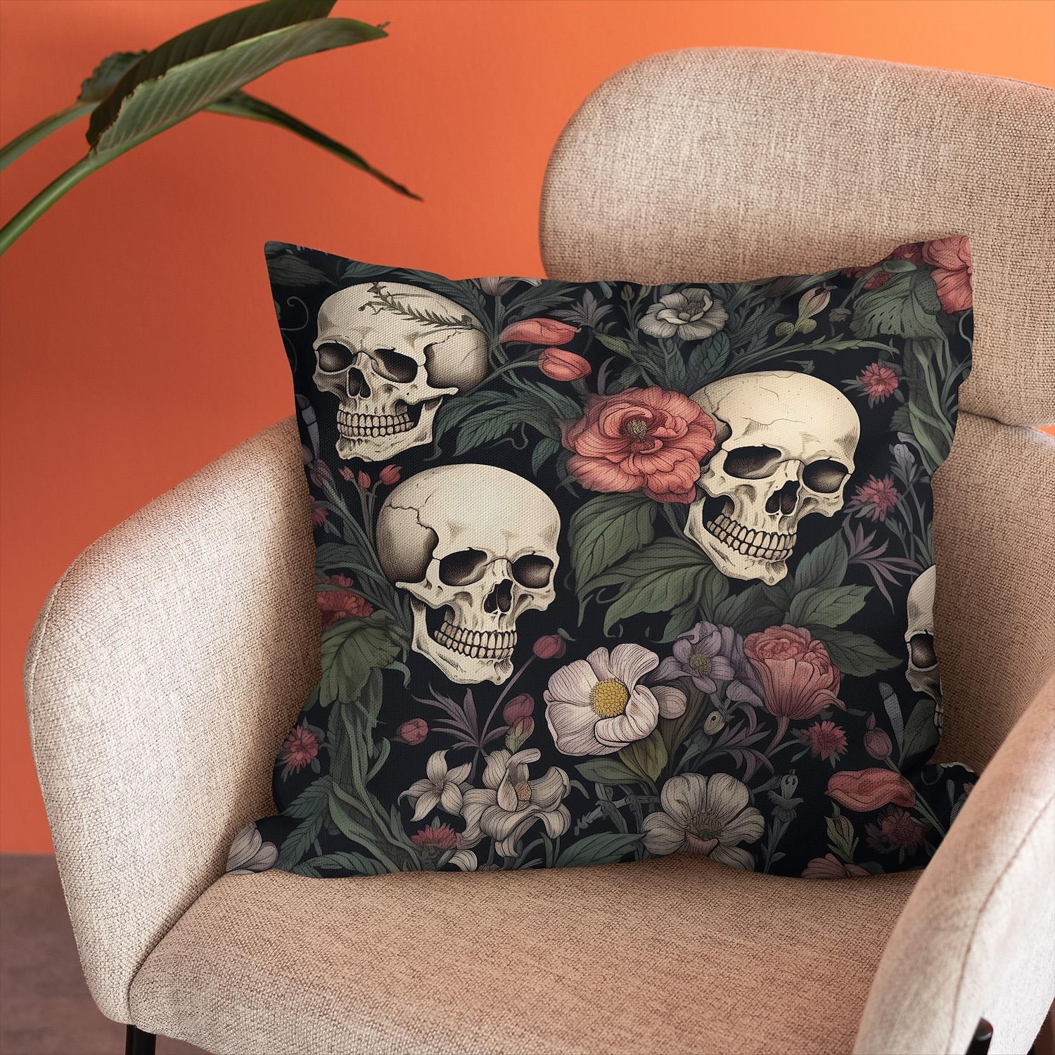 federa per cuscino bifacciale 1 pz. federa per cuscino quadrato decorativo morbido con fiore di scheletro per camera da letto, soggiorno, divano, sedia, decorazioni del 2025 a $9.49 –P8