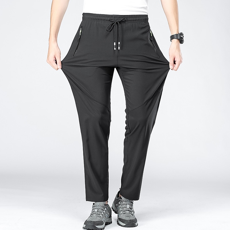 Hombre Pantalones para senderismo Pantalones impermeables de senderismo Verano Al aire libre Ajuste regular Transpirable Secado rápido Eslático Cómodo Prendas de abajo Correa Cintura elástica Negro 2025 - $12.99 –P5