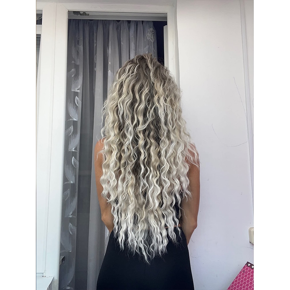 Presentes de Carnaval Peruca Ombre Loira Acinzentada Cacheada Longa para Mulheres Brancas Peruca Sintética Fluffy 80s Carnaval de Natal Fantasia para Mulheres Big Volume Tons de Marrom Loiras Perucas de 2025 por $28.99 –P3