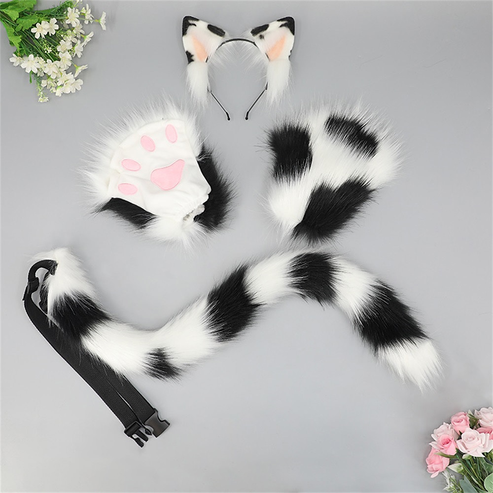 Simulated Beast Ears and Tail Cosplay Show Props Hair Accessories Beast Claw Cat Tail Cat Claw Cute Plush Cat Set 2025 - $53.99 –P6