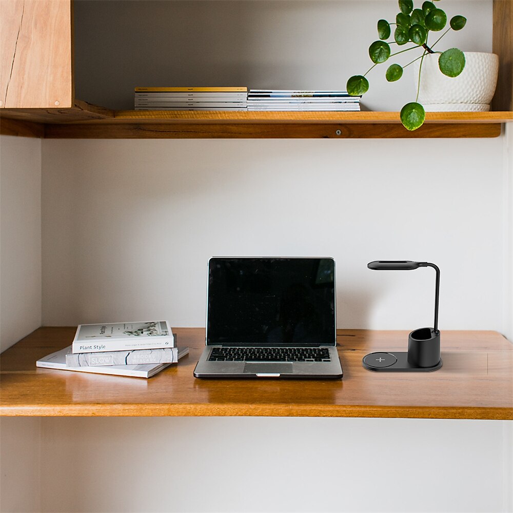 lampe de bureau portable led 3000-6000k réglable multi-modes charge sans fil étudiants lampes maison travail lumière noir de 2025 ? $14.99 –P3