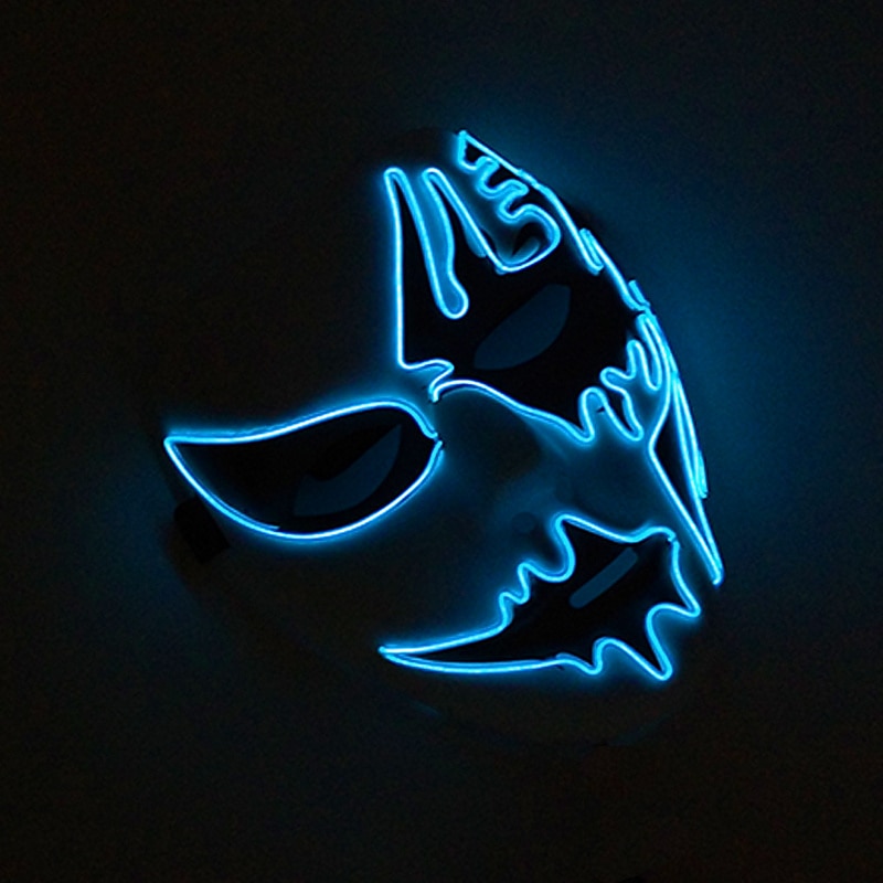 Neon Light LED Mask LED Halloween Scary Mask Cosplay Party Masque Masquerade Masks Halloween Costume Carnival Glow Party Props 2025 - $28.99 –P6